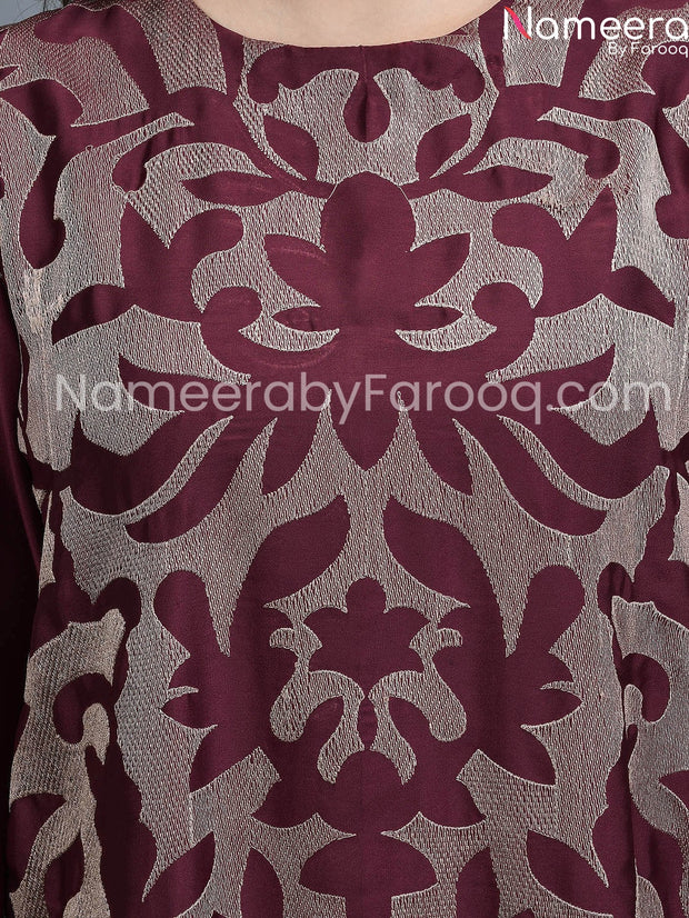 Designer purple dress neck