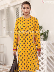 Designer yellow printed suit 