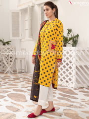 Designer yellow printed suit  online
