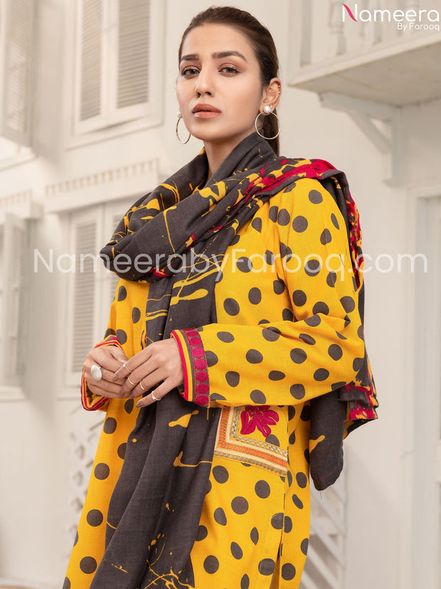 Designer yellow printed suit  dupatta