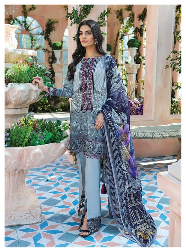 dress design lawn suit Embroidered Lawn Suits- Unstitched summer dresses (SM-07) Rameen Official