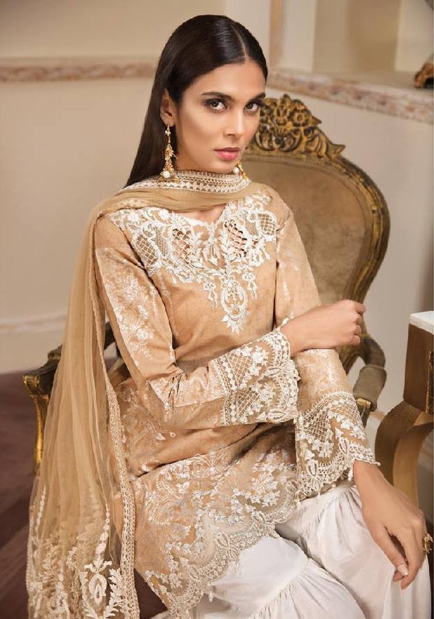 Pakistani Gharara Dress By Anaya.Work Embellished With Heavy Threads Embroidery And Cutwork.