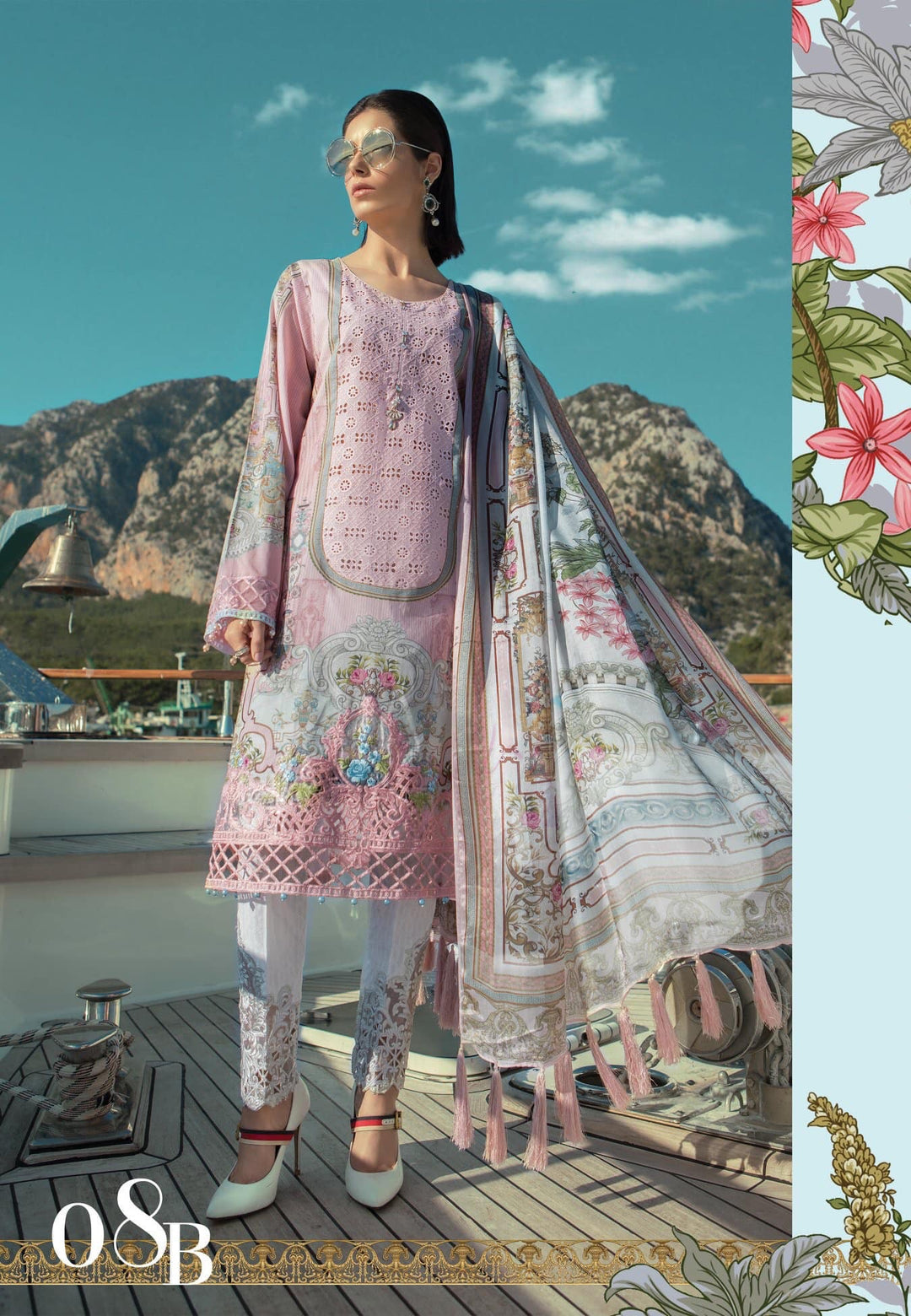 Stylish Pink Dress by Sobia Nazir In Beautiful Pink Color.With Stylish Long Kurta Shirt And Cigrate Pants.