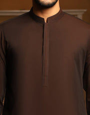 Eid Kurta for Men in Brown Color Neckline