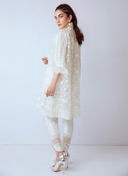 Beautiful Pakistani Eid organza dress in white color # P2269