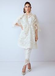 Beautiful Pakistani Eid organza dress in white color