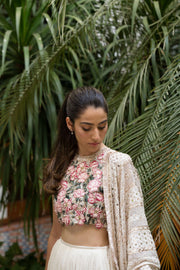 Elegant Blouse Lehenga with Chikankari Dupatta for Wedding