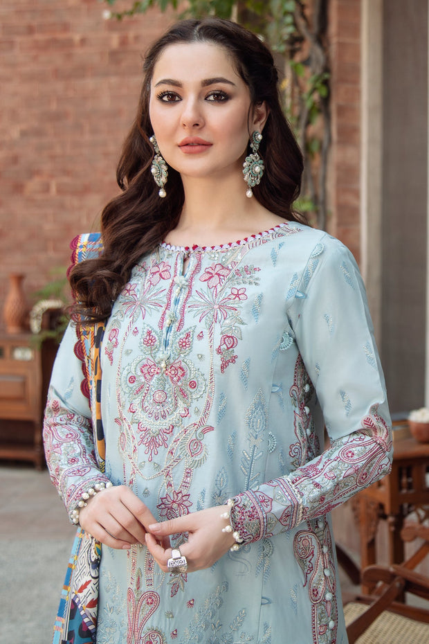 Elegant Blue Pakistani Dress in Embroidered Salwar Kameez Style
