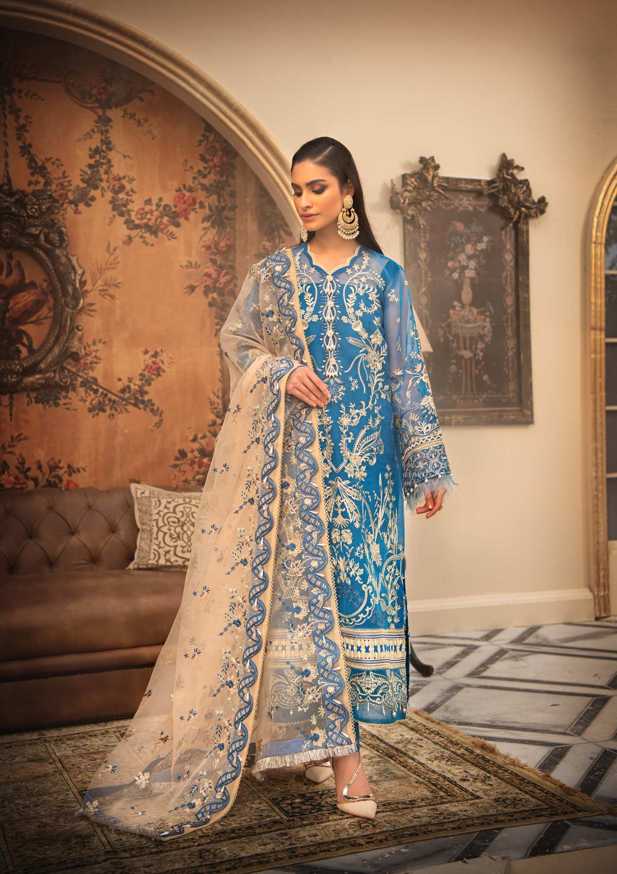 Elegant Blue Salwar Kameez with Embroidery Work Online 2022 – Nameera ...