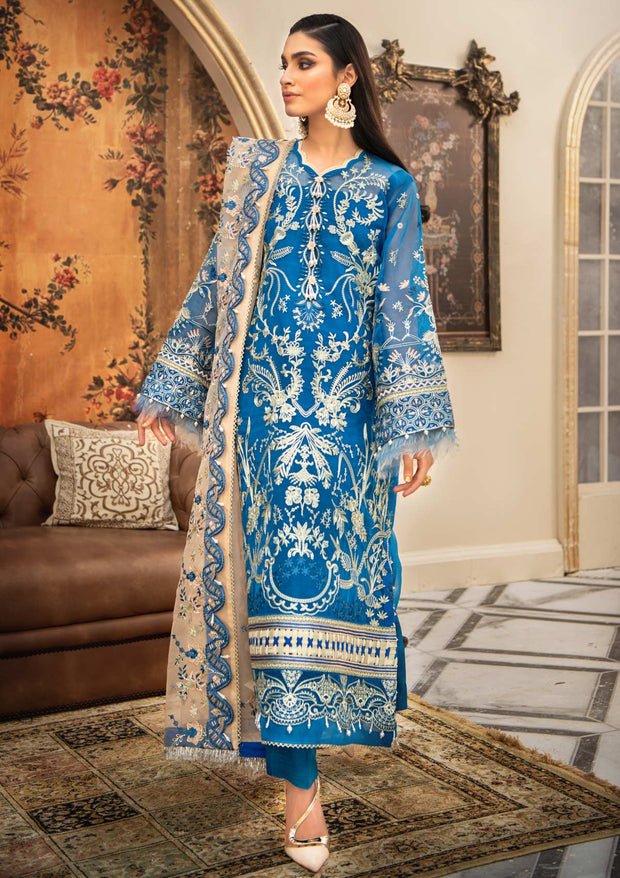 Elegant Blue Salwar Kameez with Embroidery Work
