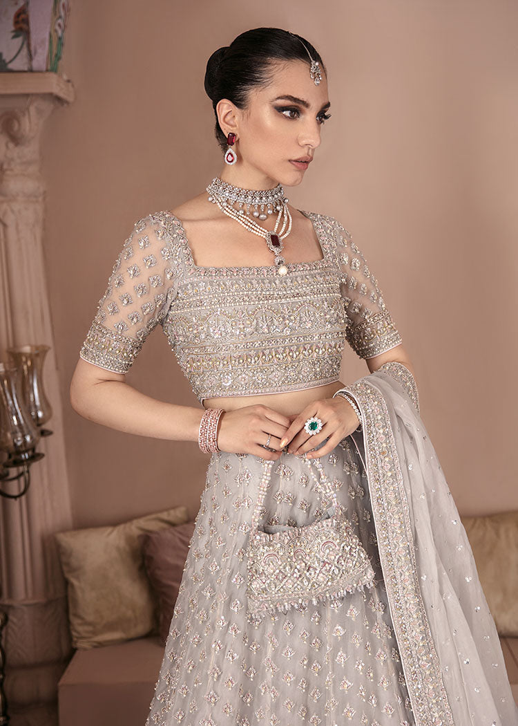 Stunning Grey Bridal Lehenga Choli for Weddings