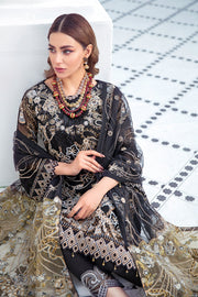 Elegant Chiffon Dress Pakistani in Black Color Latest