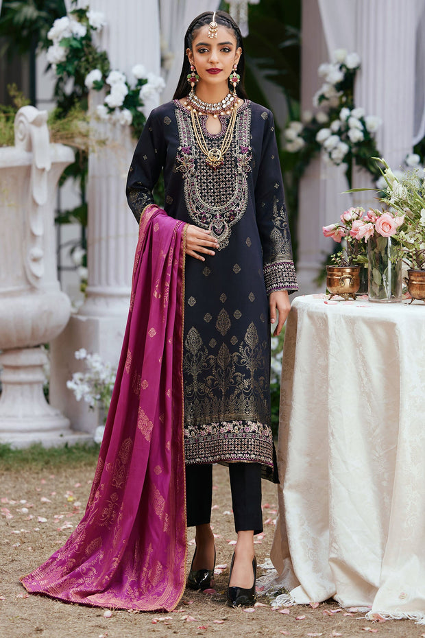 Elegant Embellished Black Kameez Trousers Pakistani Eid Dress