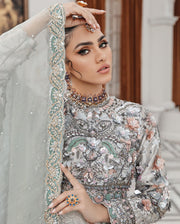 Elegant Embellished Pakistani Bridal Gown and Dupatta Dress