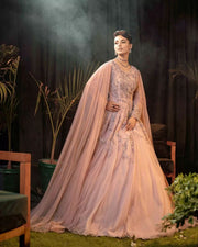 Elegant Embellished Pakistani Wedding Gown Dress in Premium Net
