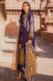 Elegant Embroidered Lawn Dress in Kameez Trouser Dupatta Style