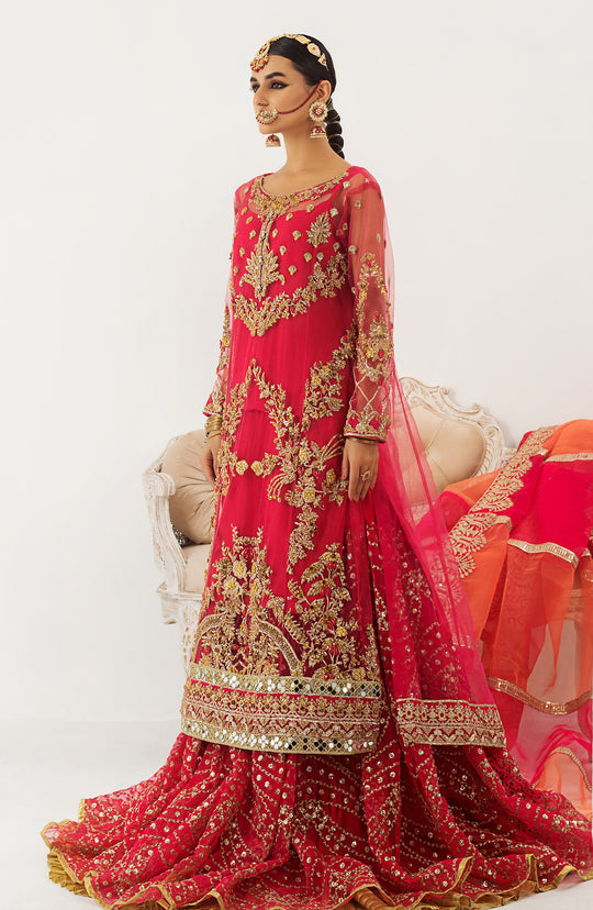 Elegant Embroidered Pink Lehenga Kameez Pakistani Wedding Dress