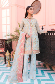 Elegant Fancy Pakistani Dress in Sky Blue Shade