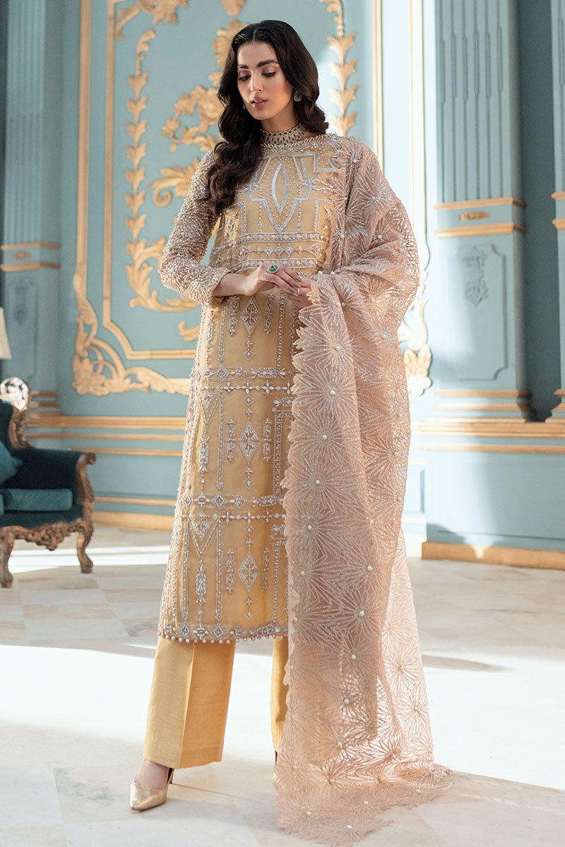 Elegant Fancy Salwar Kameez in Sun Yellow Shade Latest