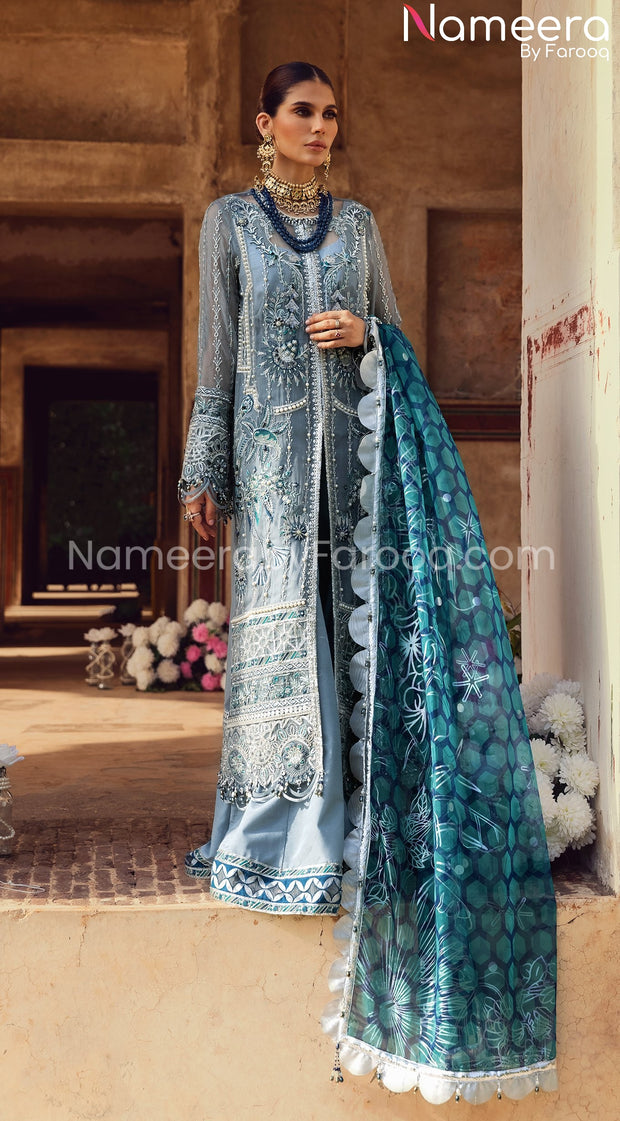 Elegant Formal Chiffon Dress by Pakistani Designers