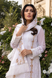 Elegant Formal Pakistani Dress in White Shade 2022