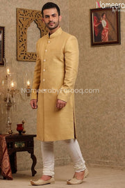 Elegant Golden Pakistani Sherwani for Groom 2021 