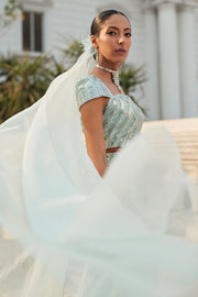 Elegant Indian Wedding Dress in Lehenga Choli Dupatta Style