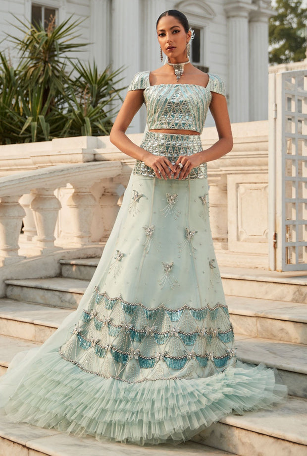 Elegant Indian Wedding Dress in Lehenga Choli Style
