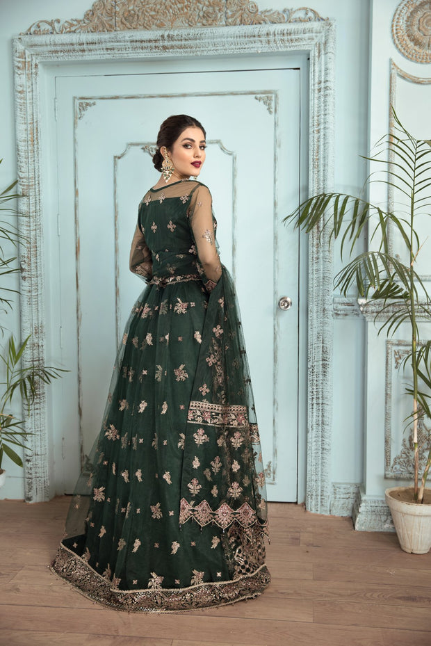 Elegant Lehenga Choli in Bottle Green Shade 2022