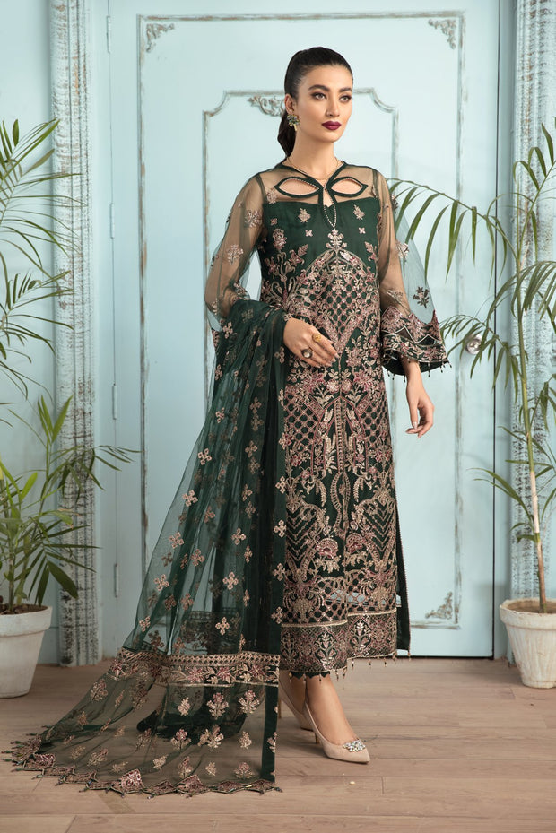 Elegant Lehenga Choli in Bottle Green Shade Online