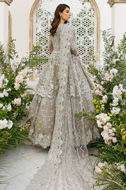 Elegant Lehenga Frock Grey Bridal Dress Pakistani