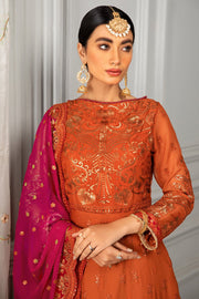 Elegant Maxi Dress Pakistani in Orange Shade 2022