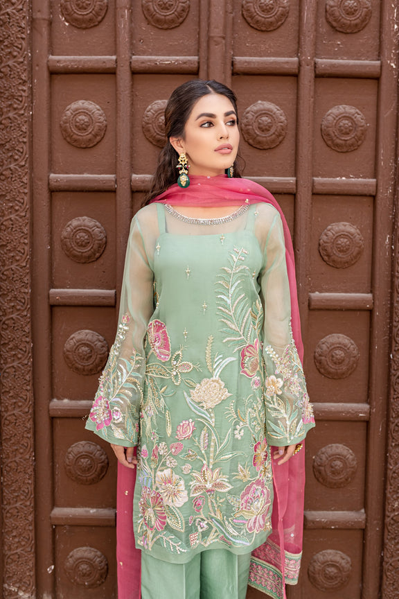Buy Long Mint Green Kameez With Trouser Pakistani Dress LARGE Buy Long Mint Green Kameez With Trouser Pakistani Dress LARGE