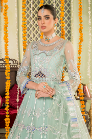 Elegant Mint Green Pakistani Dress with Pishwas Latest