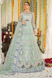 Elegant Mint Green Pakistani Dress with Pishwas Online