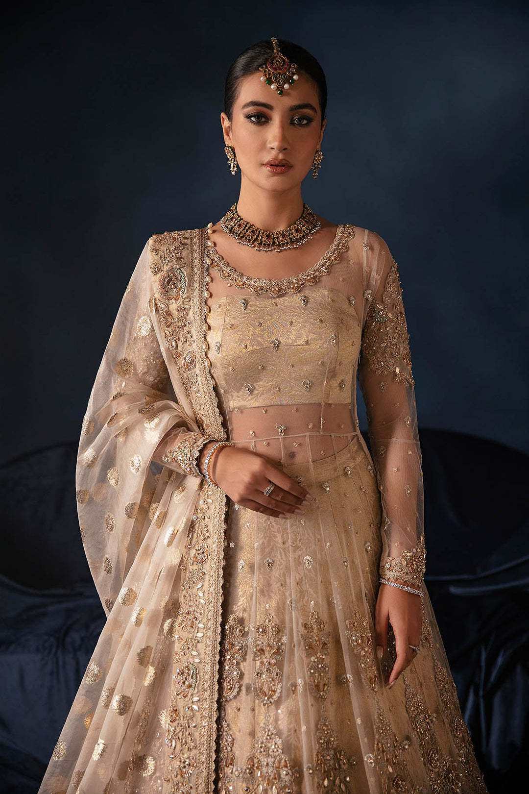 Luxury Nikkah Dress: Bridal Lehenga & Pishwas Frock Style