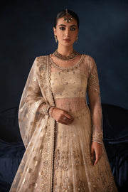 Elegant Nikkah Dress in Bridal Lehenga and Pishwas Frock Style