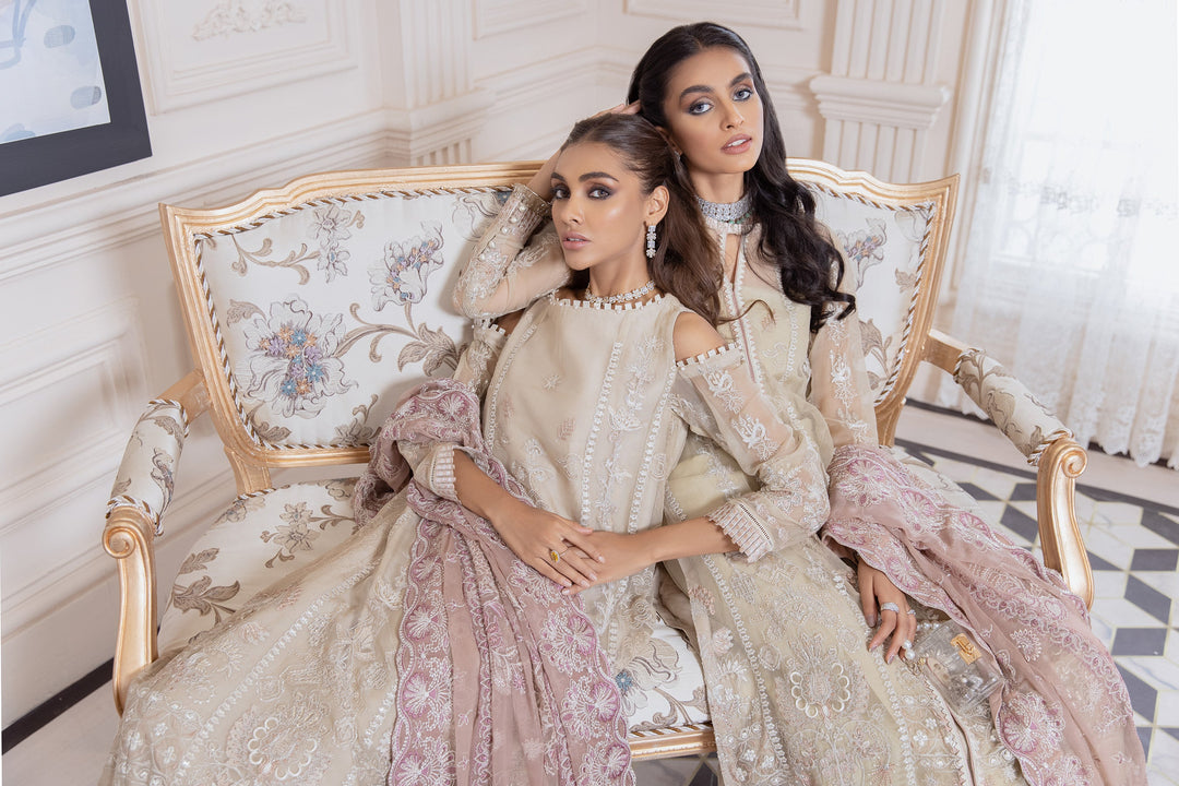Elegant Off White Salwar Kameez in Open Style Designer