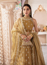 Elegant Olive Green Lehenga Choli and Dupatta Dress for Bride