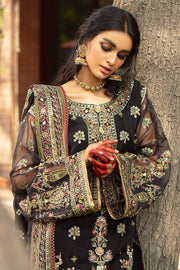 Elegant Organza Black Salwar Kameez Dupatta Pakistani Eid Dress
