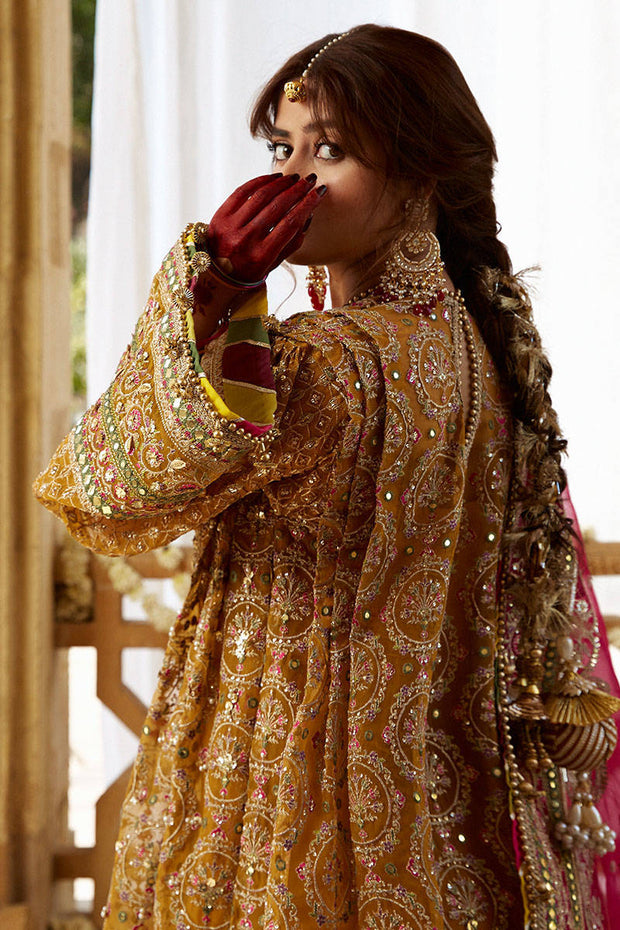Elegant Organza Gharara Kameez Dupatta Pakistani Mehndi Dress