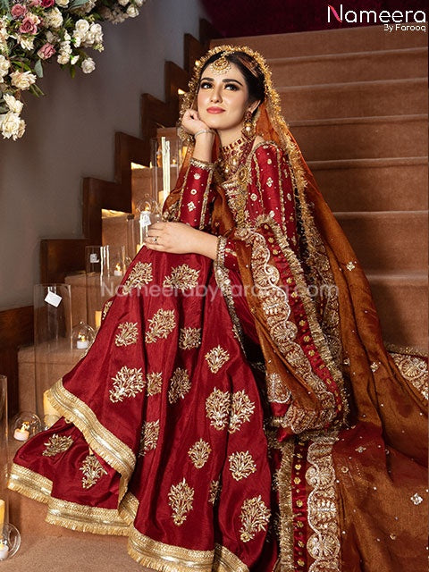Buy Pakistani Bridal Lehenga in Deep Maroon Color Online 2021 SMALL Buy Pakistani Bridal Lehenga in Deep Maroon Color Online 2021 SMALL