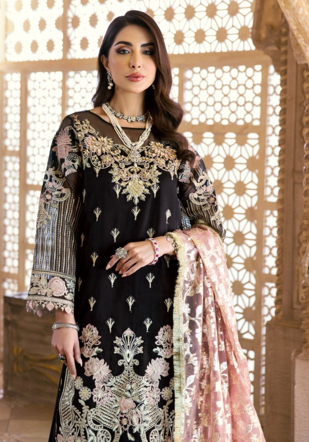 Elegant Pakistani Black Dress with Embroidery 2022