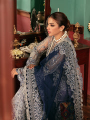Elegant Pakistani Blue Dress in Wedding Kameez Trouser Style