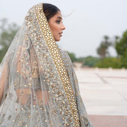 Elegant Pakistani Blue Lehenga Choli Dupatta Dress