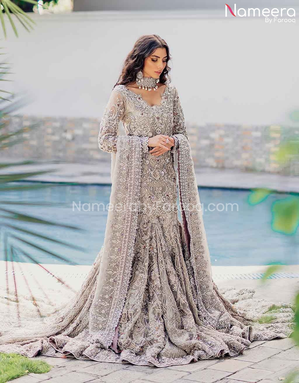 Luxurious Elegant Pakistani Fishtail Dress for Bride Online – Nameera by  Farooq