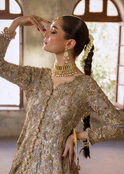 Elegant Pakistani Bridal Dress in Embellished Gown Lehnga Style