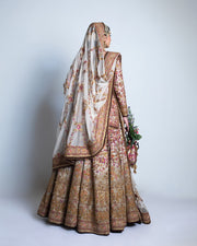 Elegant Pakistani Bridal Dress in Lehenga Style with Open Shirt