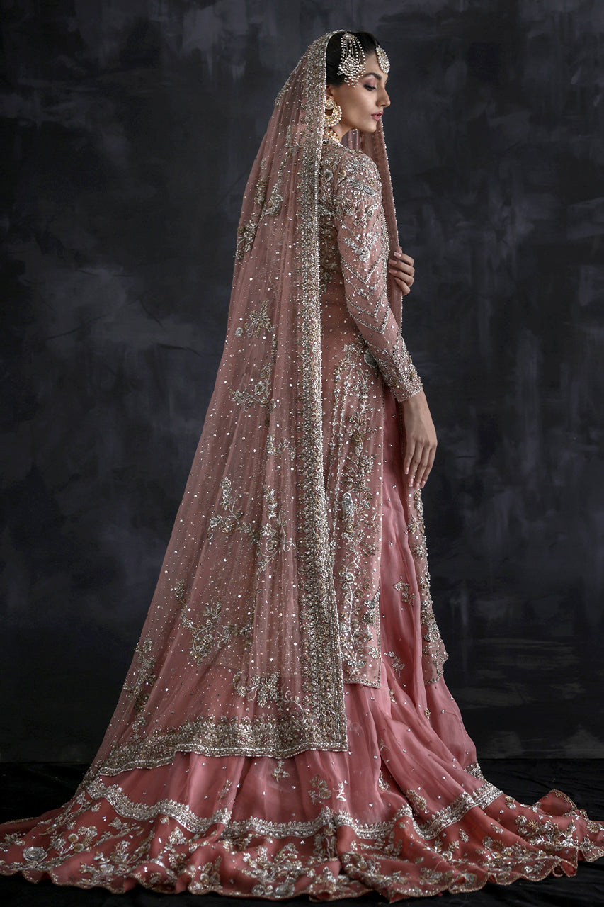 Elegant Pink Pakistani Bridal Lehenga with Jacket