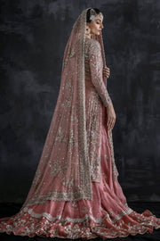 Elegant Pakistani Bridal Dress in Pink Gharara and Jacket Style